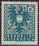 Austria 1945 Escudo Armas 16 H Verde Scott 440. Aus 440. Subida por susofe